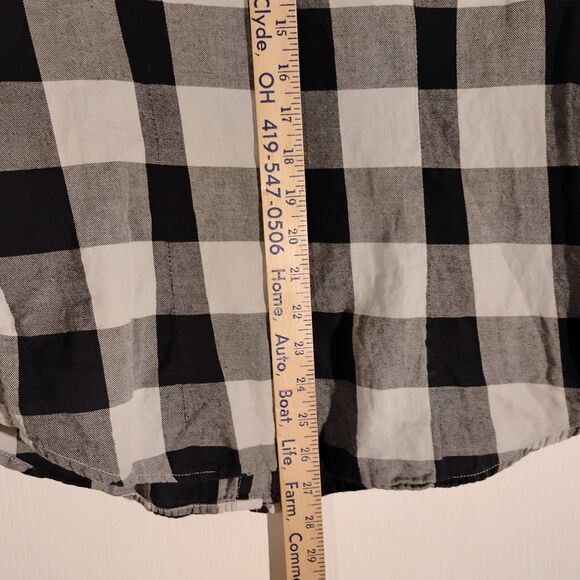 FOX Racing flannel shirt womens M Medium black check plaid long sleeve button - Picture 6 of 11
